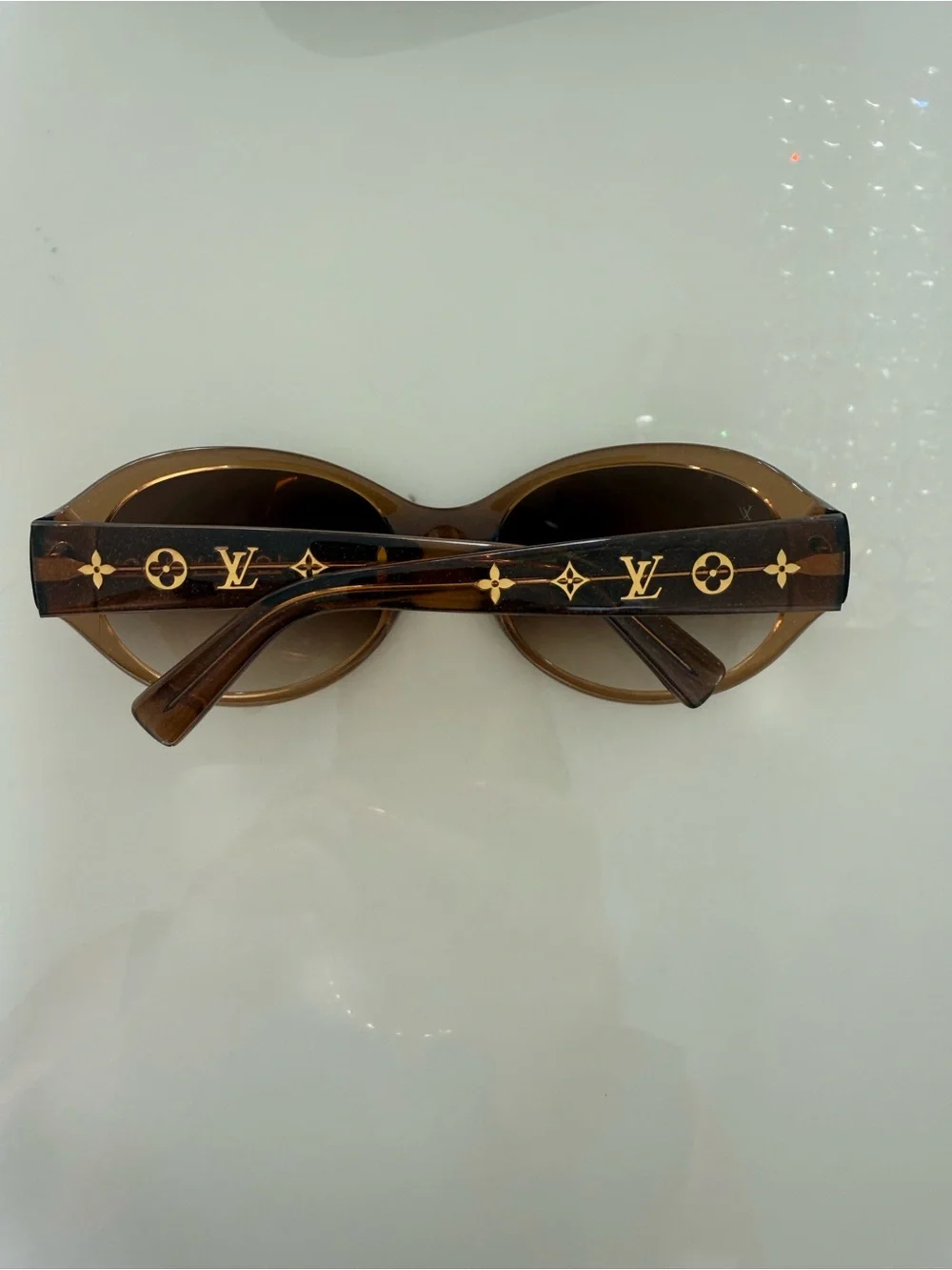 Louis Vuitton Amber Brown Round Sunglasses monogram